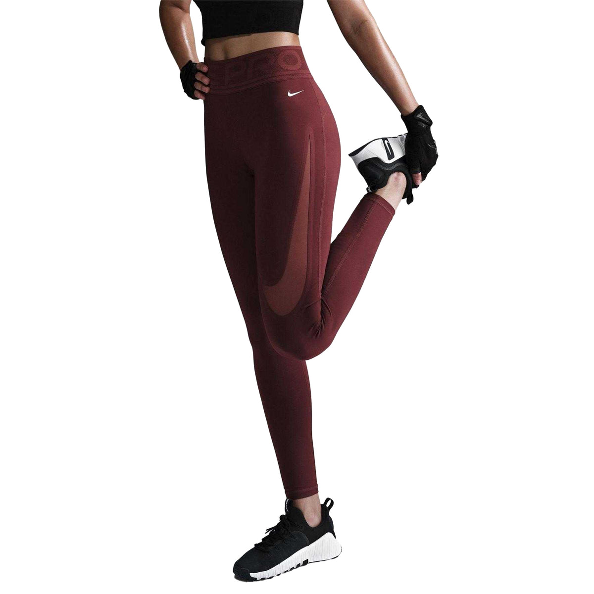 Team Red - Pack Shot - Nike Womens-Ladies Pro Sculpt Logo Leggings