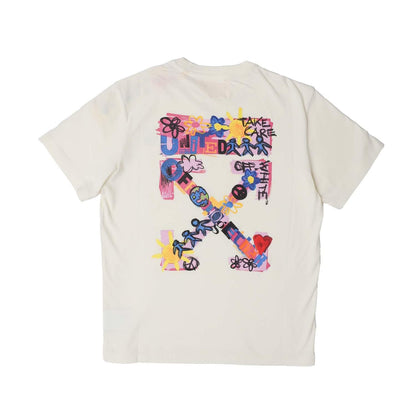 White-Pink - Back - Off White Childrens-Kids Together T-Shirt
