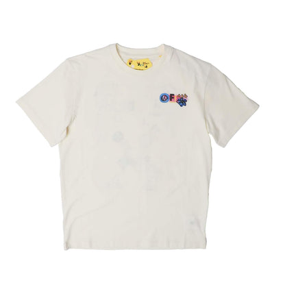 White-Pink - Front - Off White Childrens-Kids Together T-Shirt