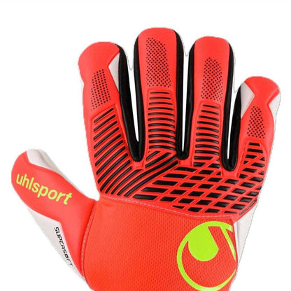 Fluorescent Red - Lifestyle - UHL Sport Unisex Adult Fangmaschine Half Negative Supersoft Goalkeeper Gloves
