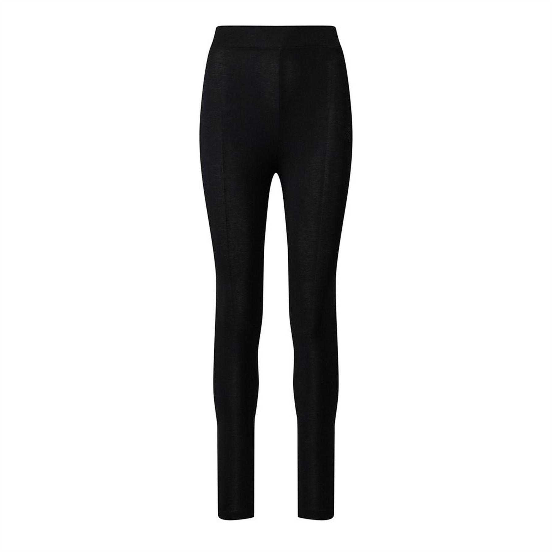 Black - Front - Gym King Womens-Ladies Embroidered Logo Leggings