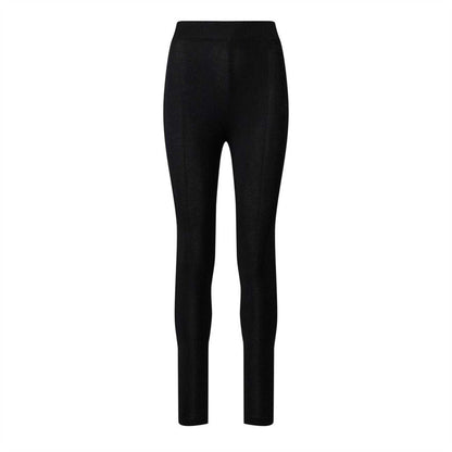 Black - Front - Gym King Womens-Ladies Embroidered Logo Leggings