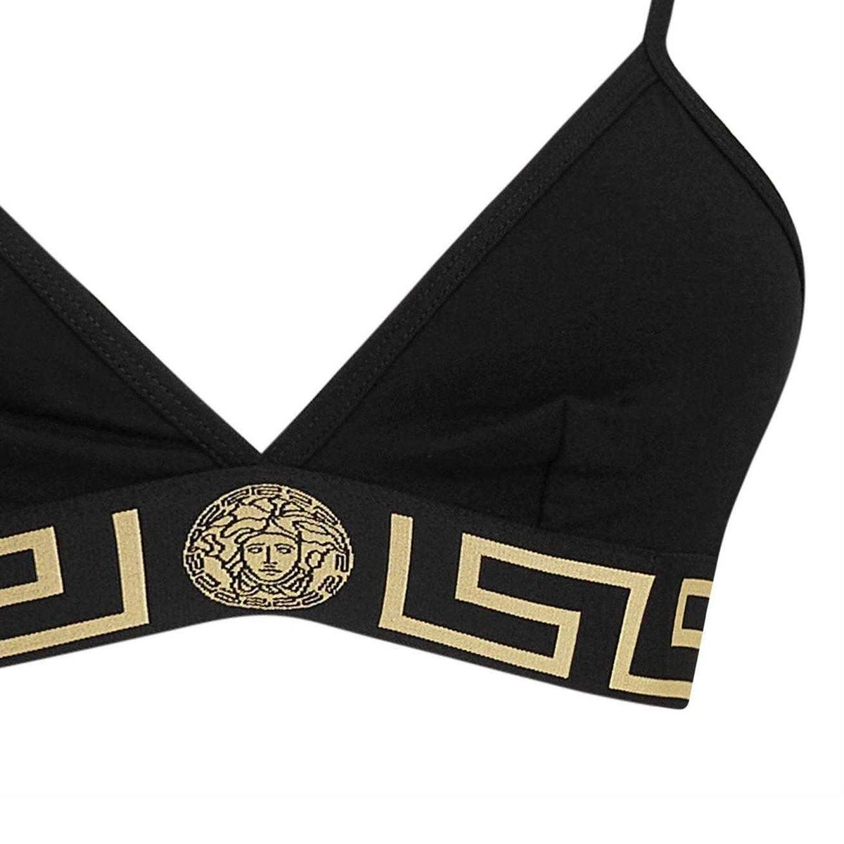 Black - Side - Versace Womens-Ladies Greca Icon Bralette