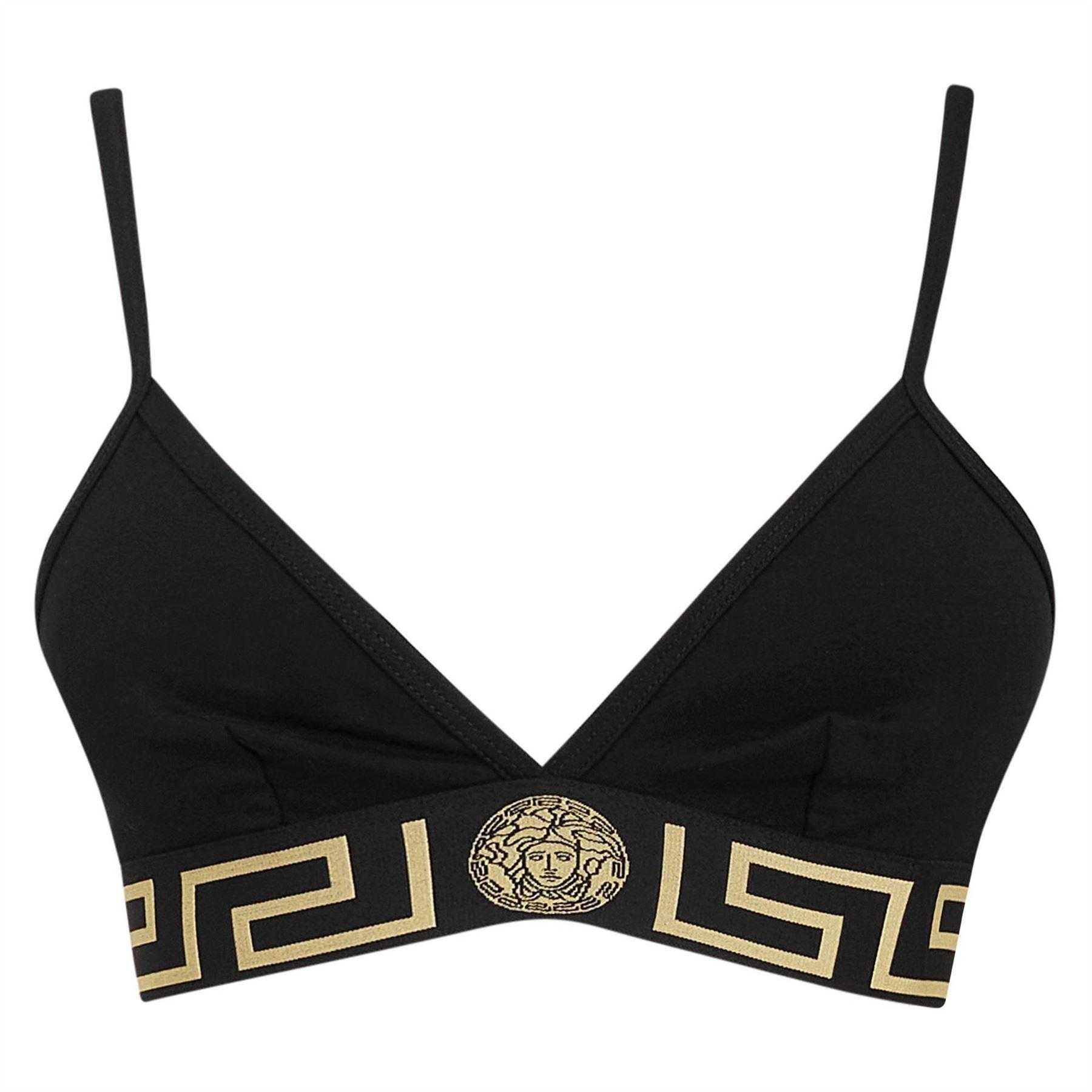 Black - Front - Versace Womens-Ladies Greca Icon Bralette