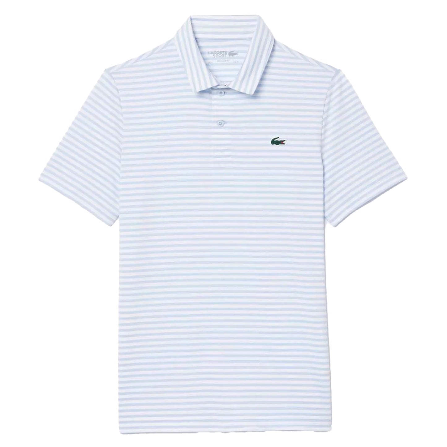 Blue-White - Front - Lacoste Mens Ultra Dry Striped UV Protection Polo Shirt