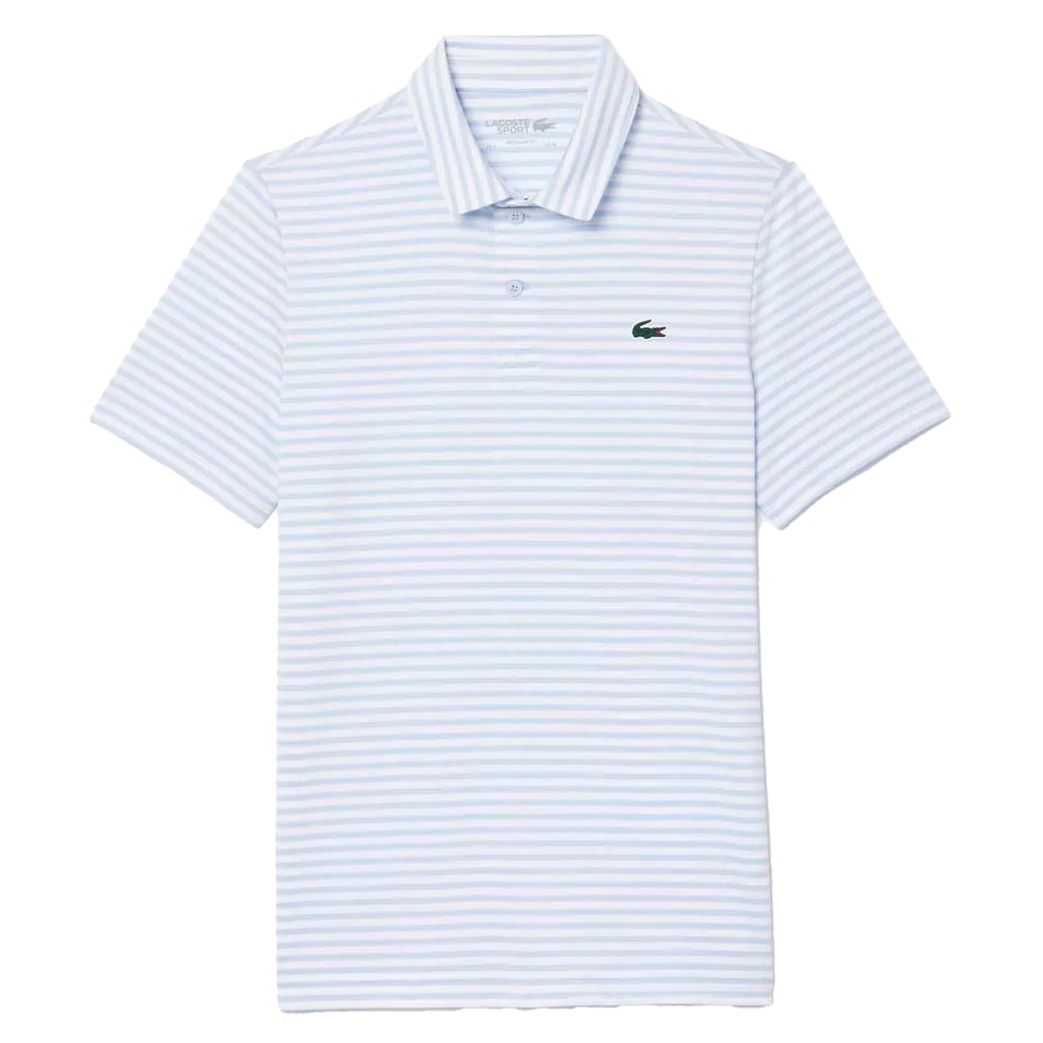 Blue-White - Front - Lacoste Mens Ultra Dry Striped UV Protection Polo Shirt