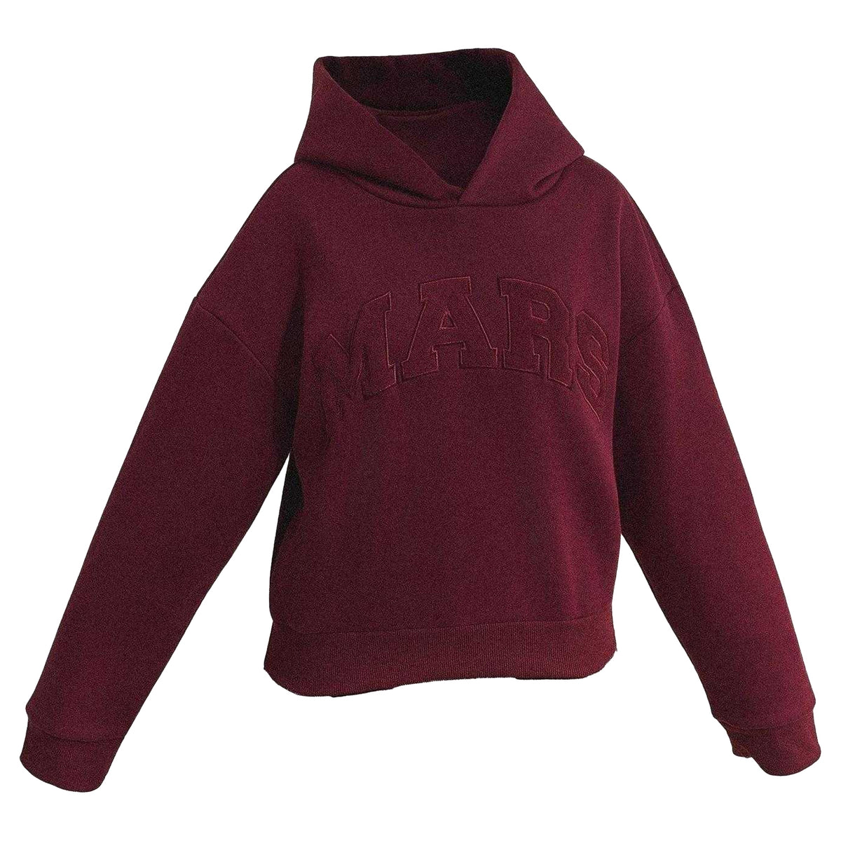 Wine - Front - Mars The Label Womens-Ladies Logo Relaxed Fit Varsity Hoodie