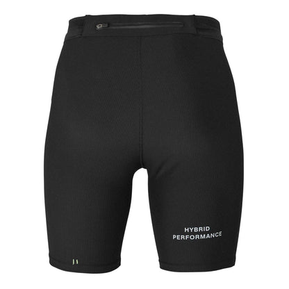 Black - Back - Hybrid Performance Mens Half Length Legging Shorts