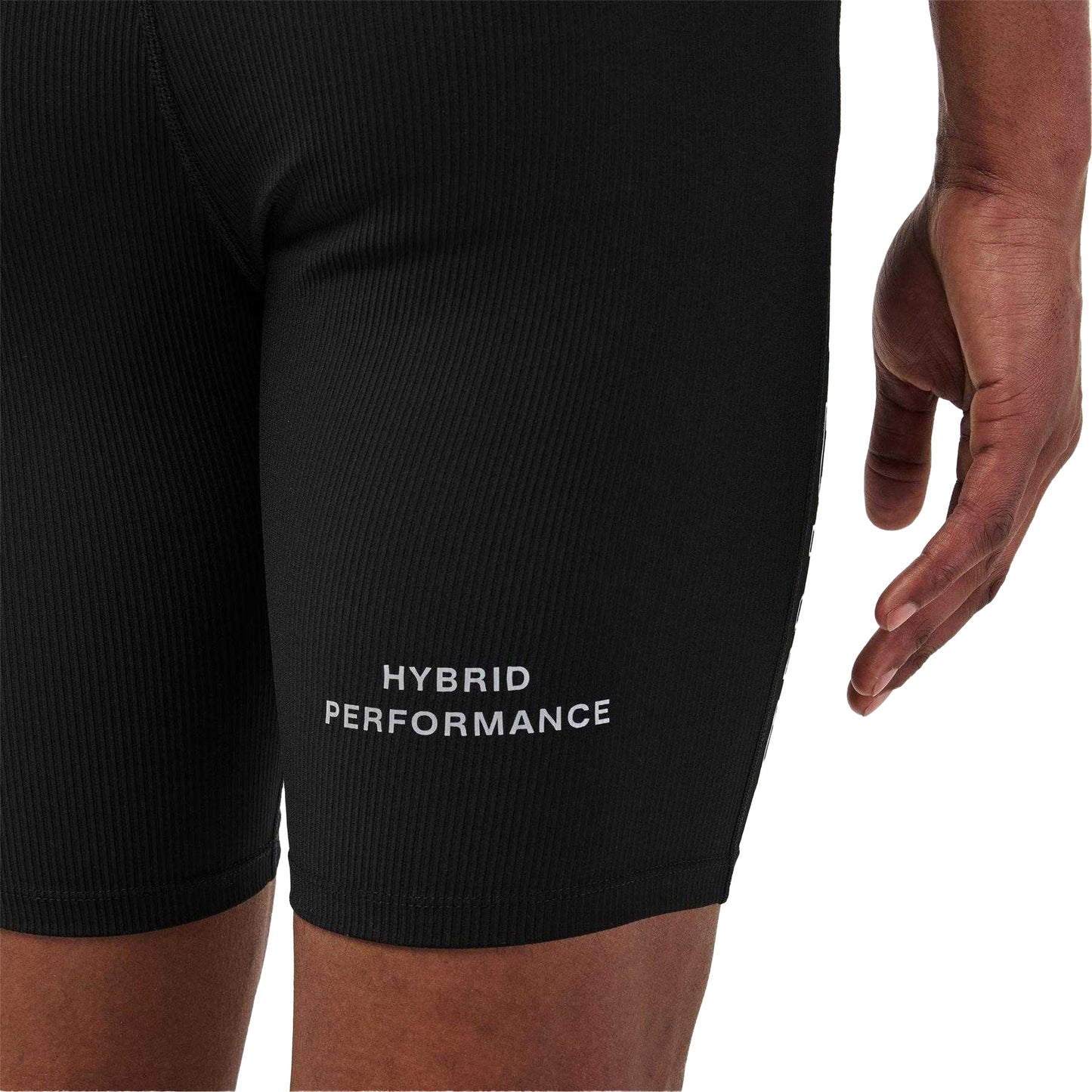 Black - Side - Hybrid Performance Mens Half Length Legging Shorts