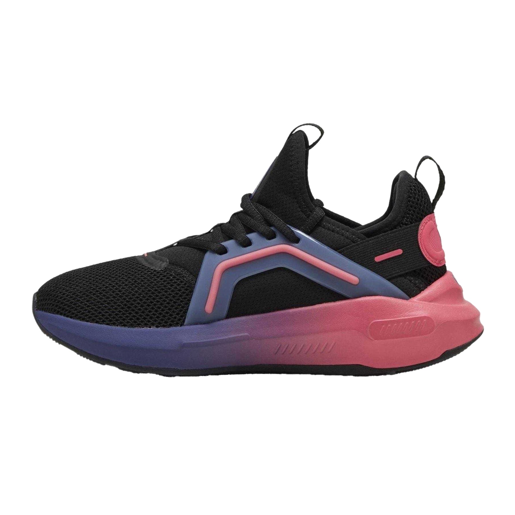 Black-Pink - Back - Puma Childrens-Kids Softride Enzo 5 Shoes
