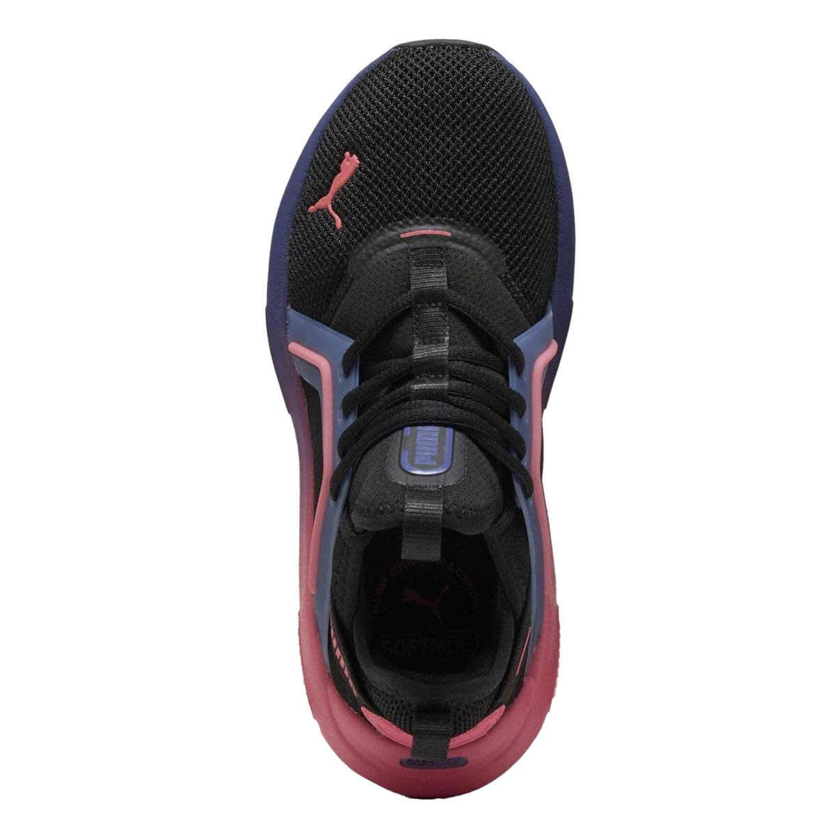 Black-Pink - Side - Puma Childrens-Kids Softride Enzo 5 Shoes