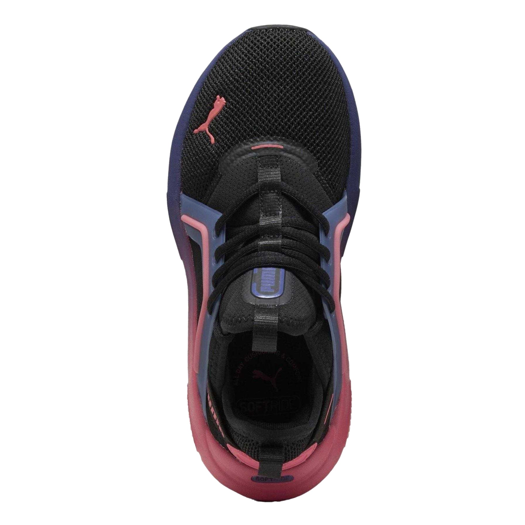 Black-Pink - Side - Puma Childrens-Kids Softride Enzo 5 Shoes
