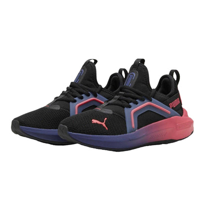 Black-Pink - Close up - Puma Childrens-Kids Softride Enzo 5 Shoes