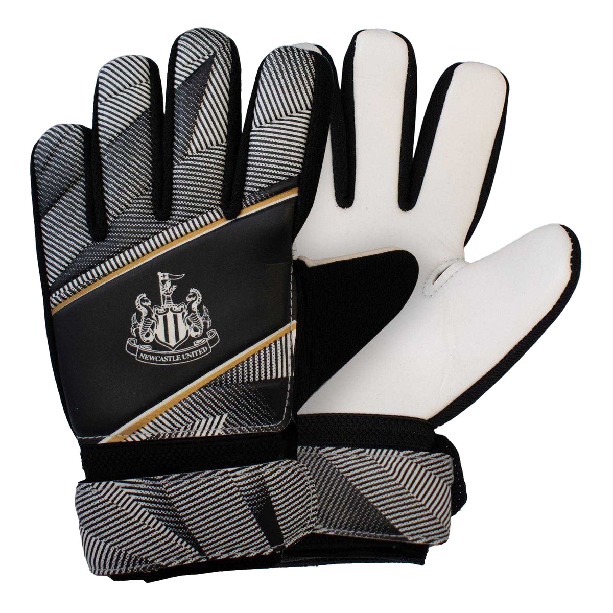 Black-White - Side - Team Childrens-Kids Fuse Newcastle United FC Goalkeeper Gloves