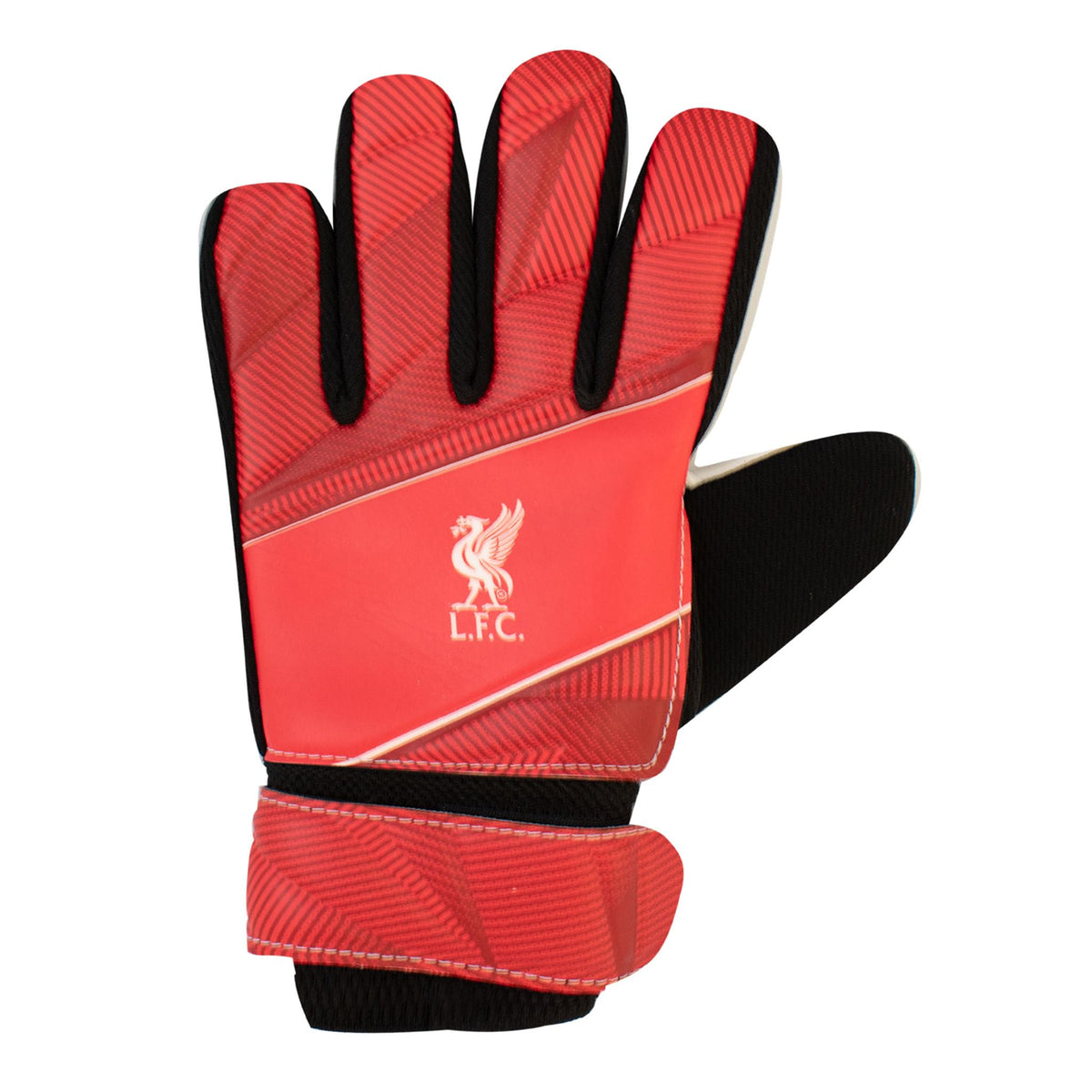 Red - Front - Team Childrens-Kids Fuse Liverpool FC Goalkeeper Gloves