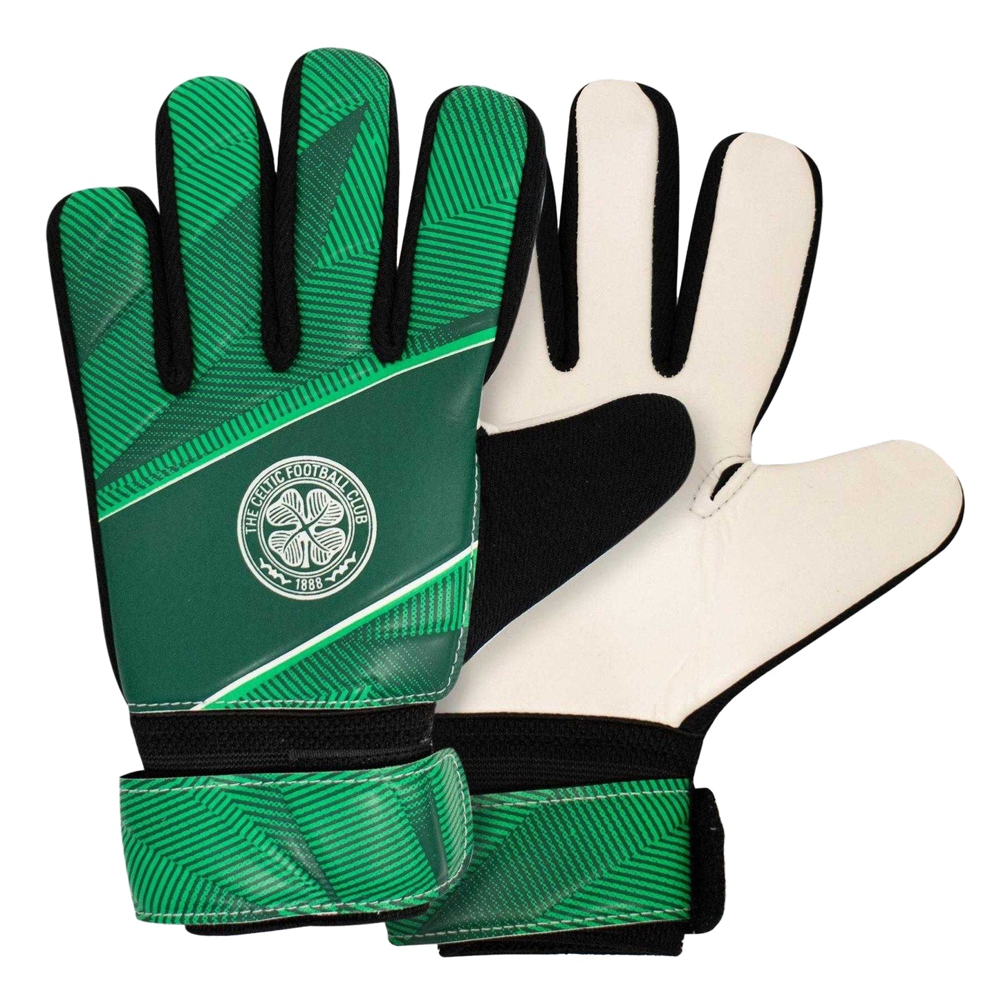 Green - Side - Team Childrens-Kids Fuse Celtic FC Goalkeeper Gloves