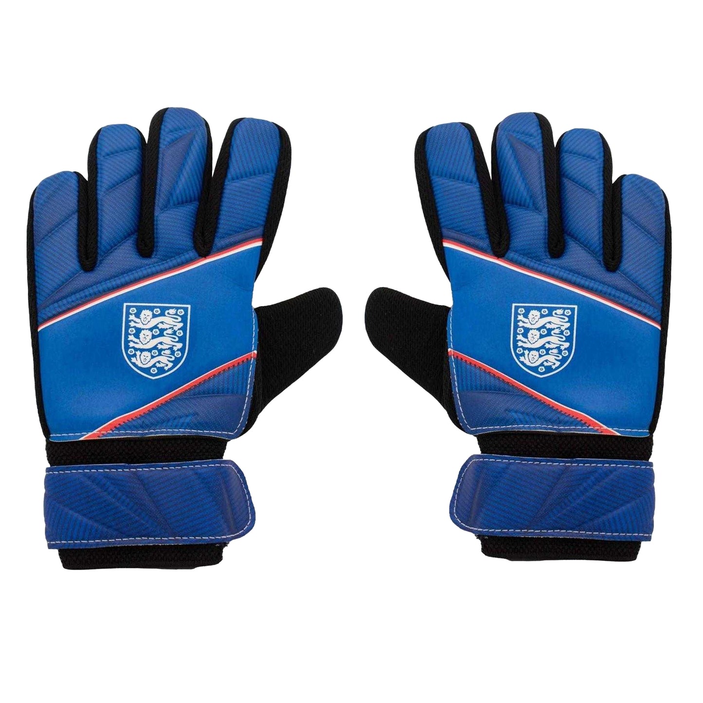 White-Blue - Back - Team Childrens-Kids Fuse England FA Goalkeeper Gloves
