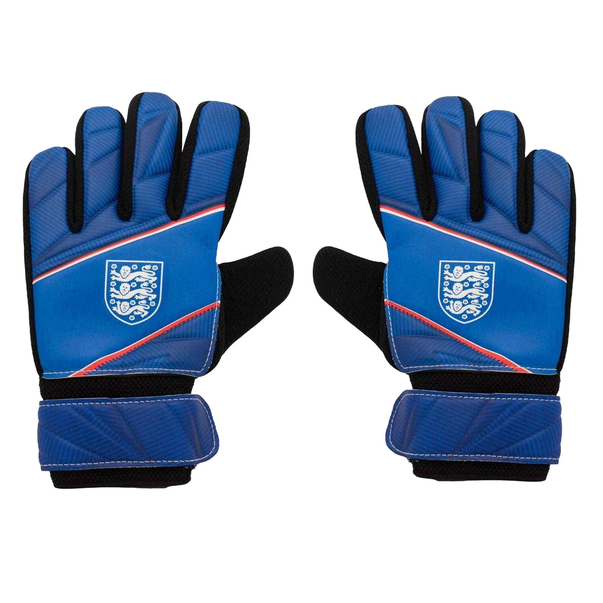 White-Blue - Back - Team Childrens-Kids Fuse England FA Goalkeeper Gloves