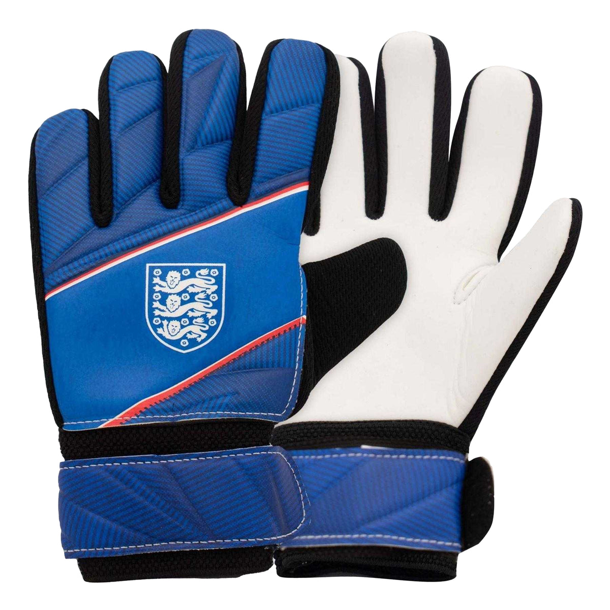 White-Blue - Side - Team Childrens-Kids Fuse England FA Goalkeeper Gloves