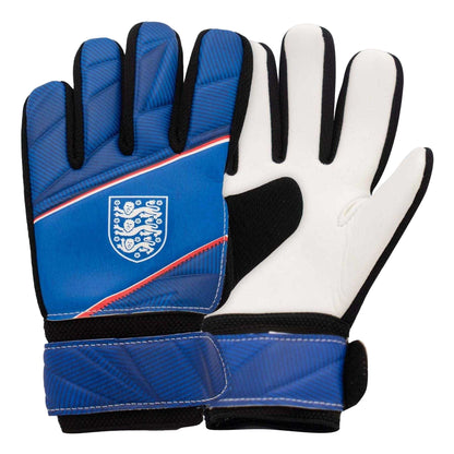 White-Blue - Side - Team Childrens-Kids Fuse England FA Goalkeeper Gloves