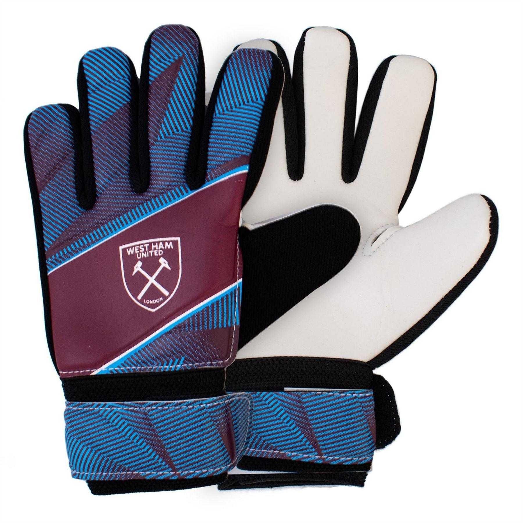 Claret-Dusky Blue - Back - Team Childrens-Kids Fuse West Ham United FC Goalkeeper Gloves
