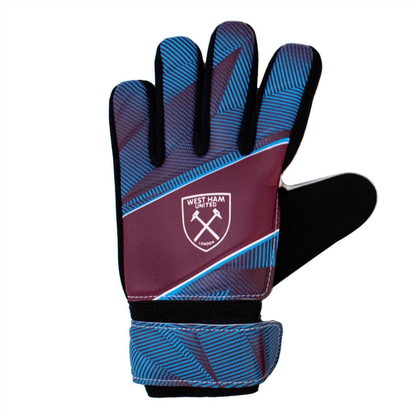 Claret-Dusky Blue - Front - Team Childrens-Kids Fuse West Ham United FC Goalkeeper Gloves