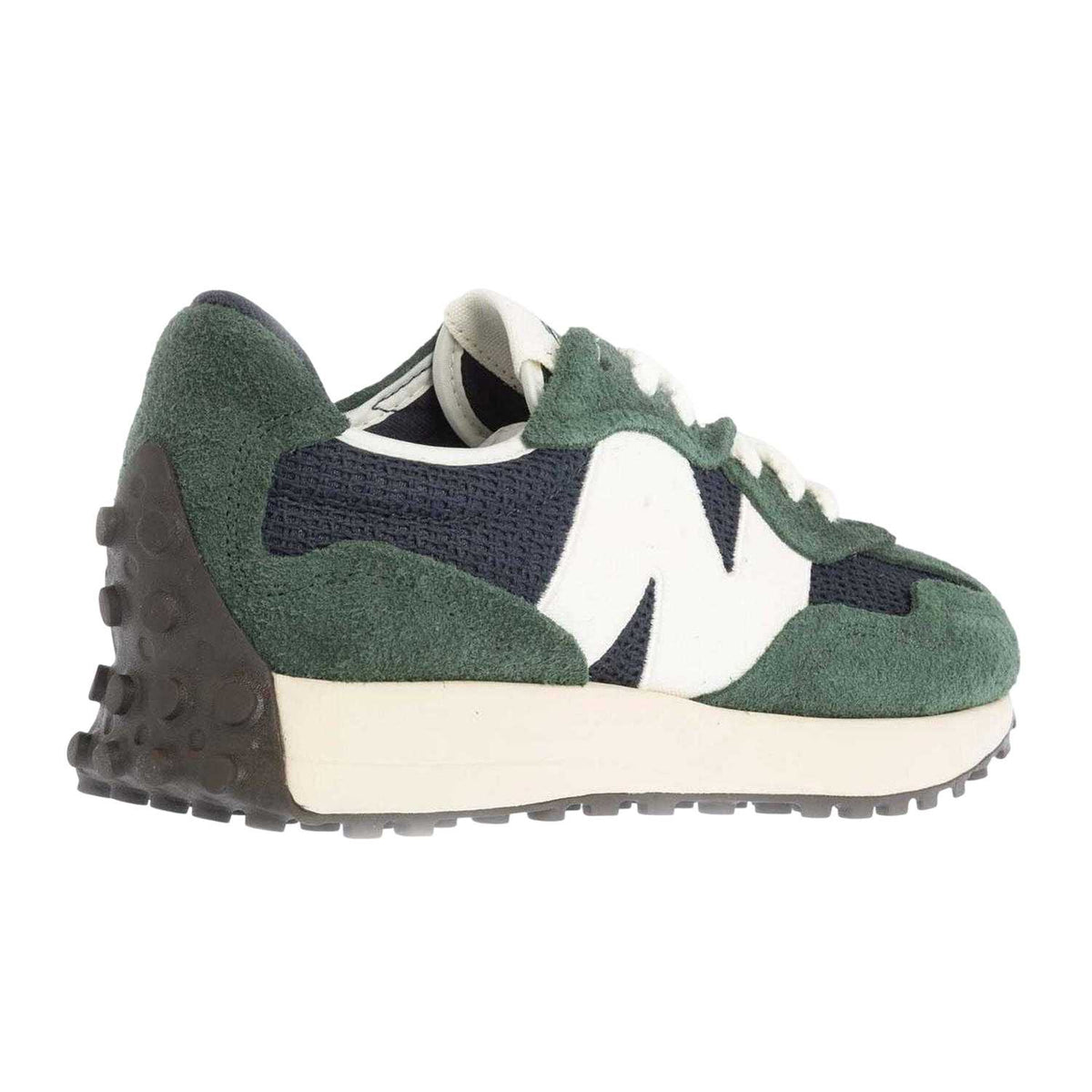 Green - Back - New Balance Mens 327 Suede Casual Wedge Trainers