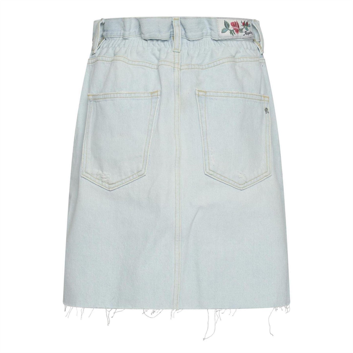 Blue - Back - Replay Womens-Ladies Mini Skirt