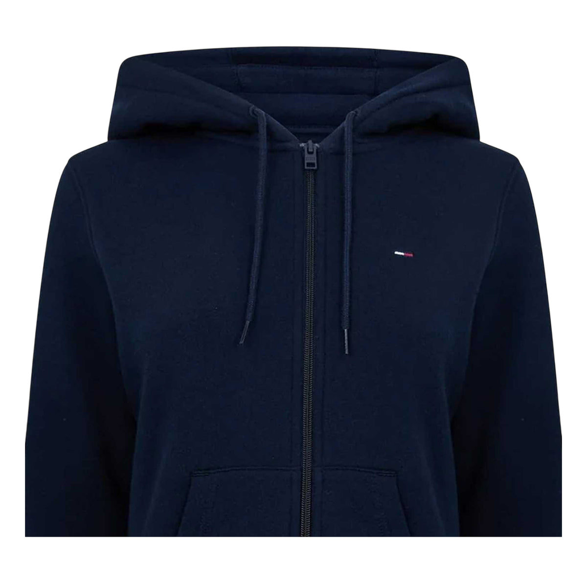 Dark Navy - Side - Tommy Jeans Womens-Ladies Logo Full Zip Hoodie