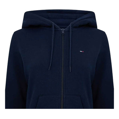 Dark Navy - Side - Tommy Jeans Womens-Ladies Logo Full Zip Hoodie