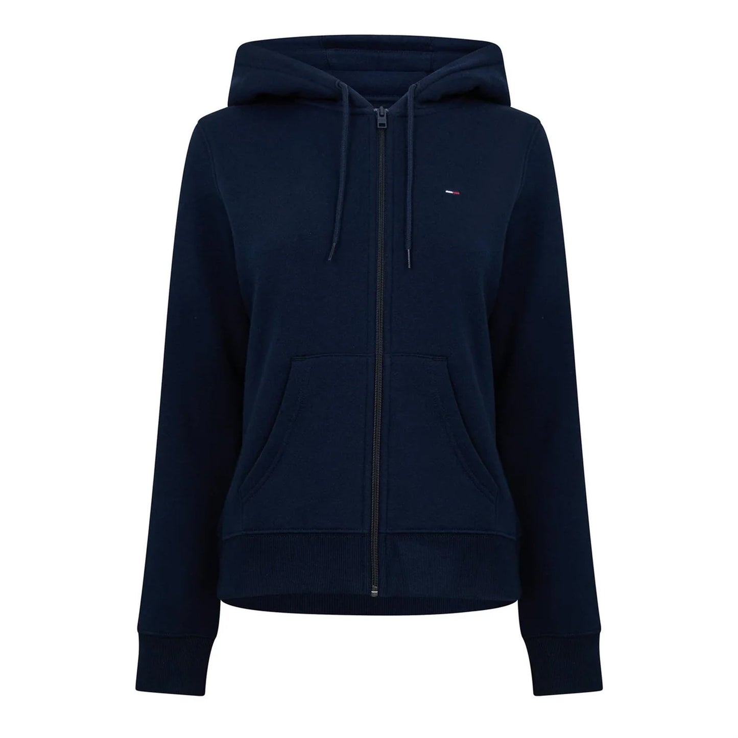 Dark Navy - Front - Tommy Jeans Womens-Ladies Logo Full Zip Hoodie