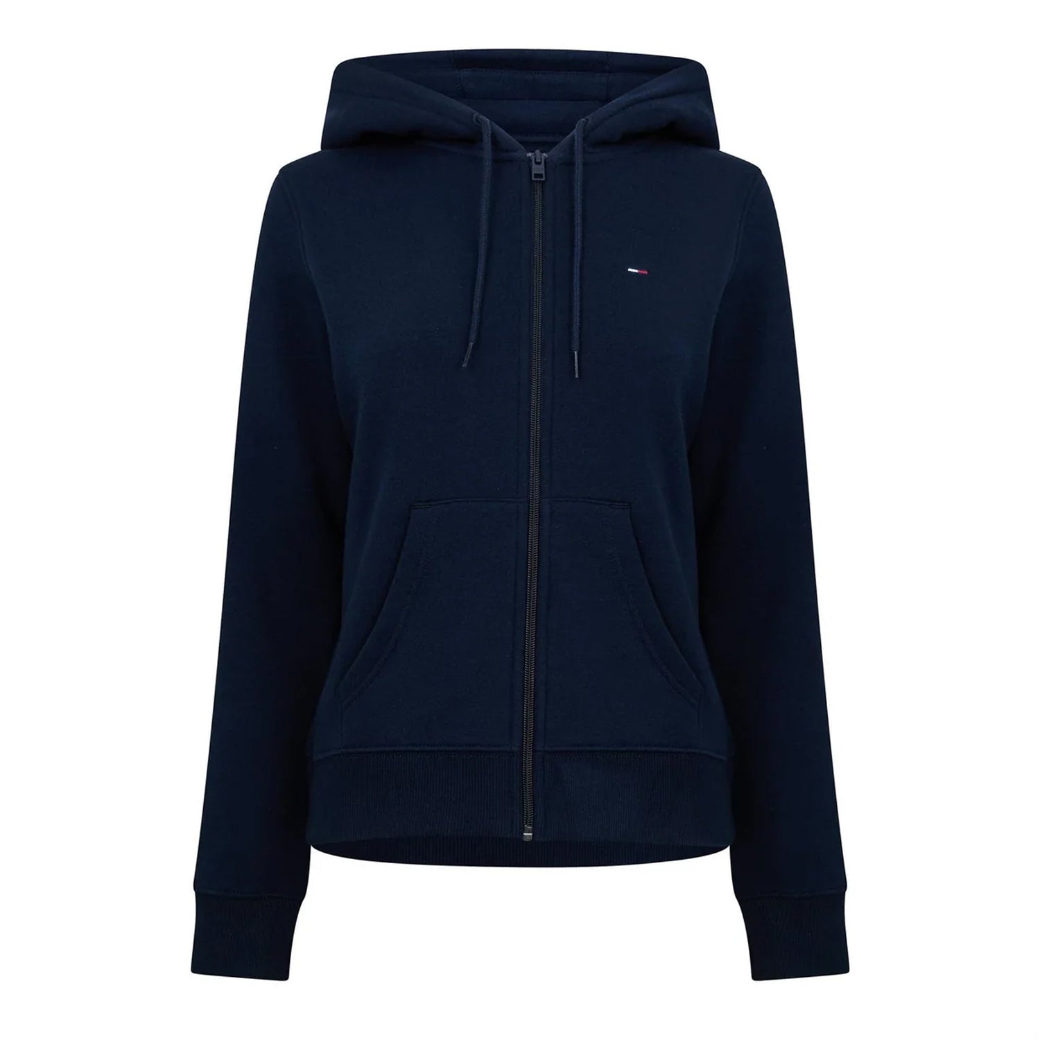 Dark Navy - Front - Tommy Jeans Womens-Ladies Logo Full Zip Hoodie