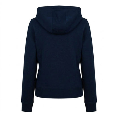 Dark Navy - Back - Tommy Jeans Womens-Ladies Logo Full Zip Hoodie
