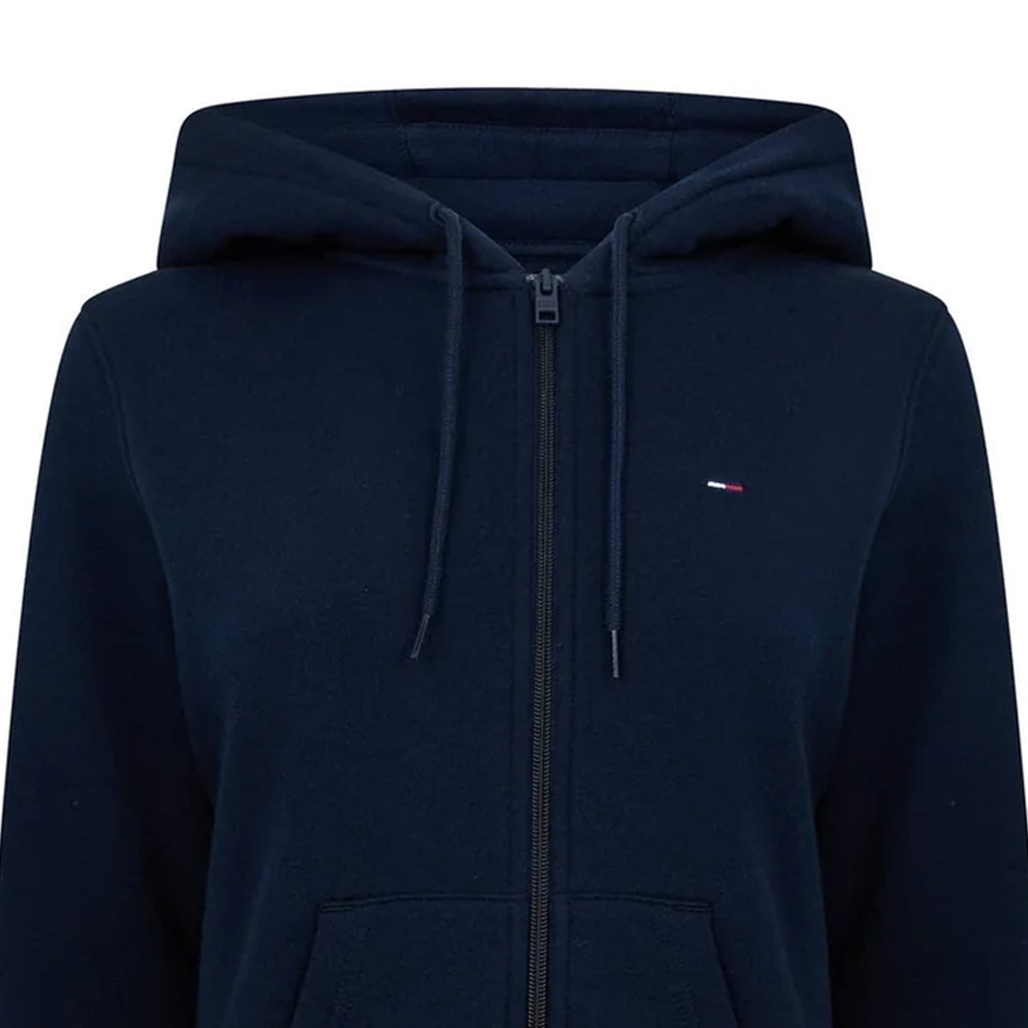 Dark Navy - Side - Tommy Jeans Womens-Ladies Logo Full Zip Hoodie