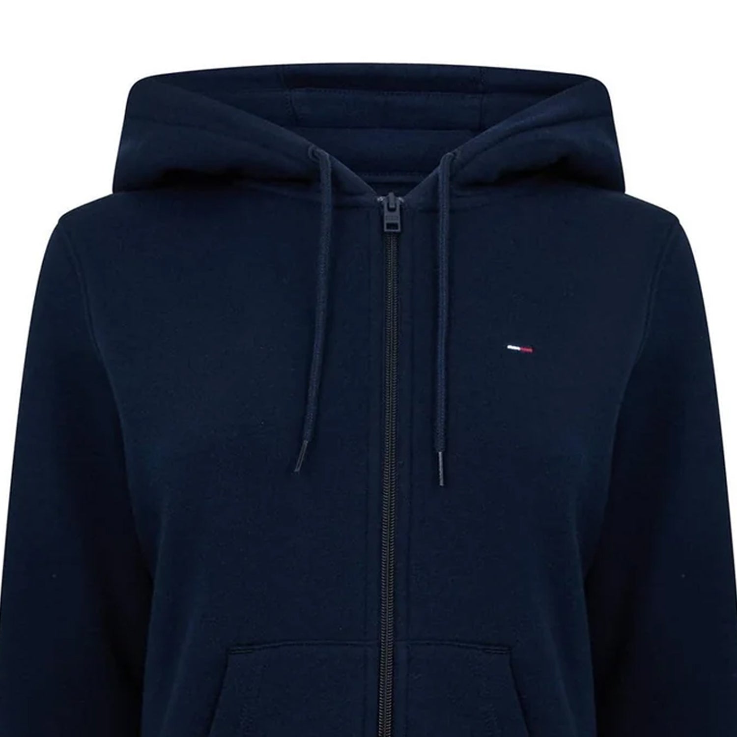 Dark Navy - Side - Tommy Jeans Womens-Ladies Logo Full Zip Hoodie