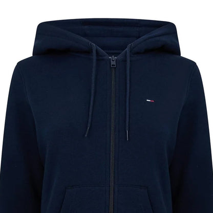 Dark Navy - Side - Tommy Jeans Womens-Ladies Logo Full Zip Hoodie