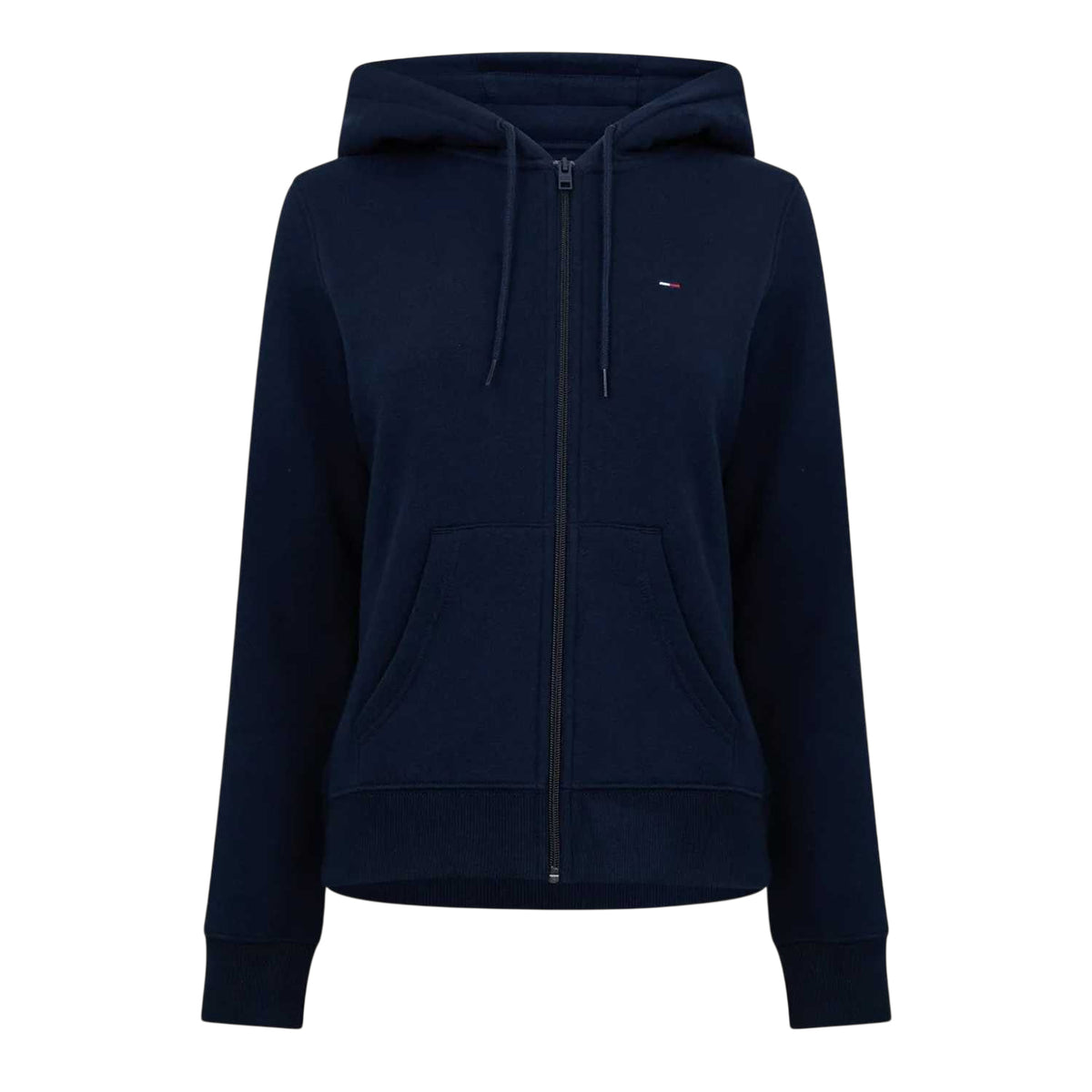 Dark Navy - Front - Tommy Jeans Womens-Ladies Logo Full Zip Hoodie