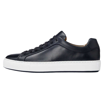 Dark Blue - Side - Boss Womens-Ladies Logo Leather Tennis Trainers