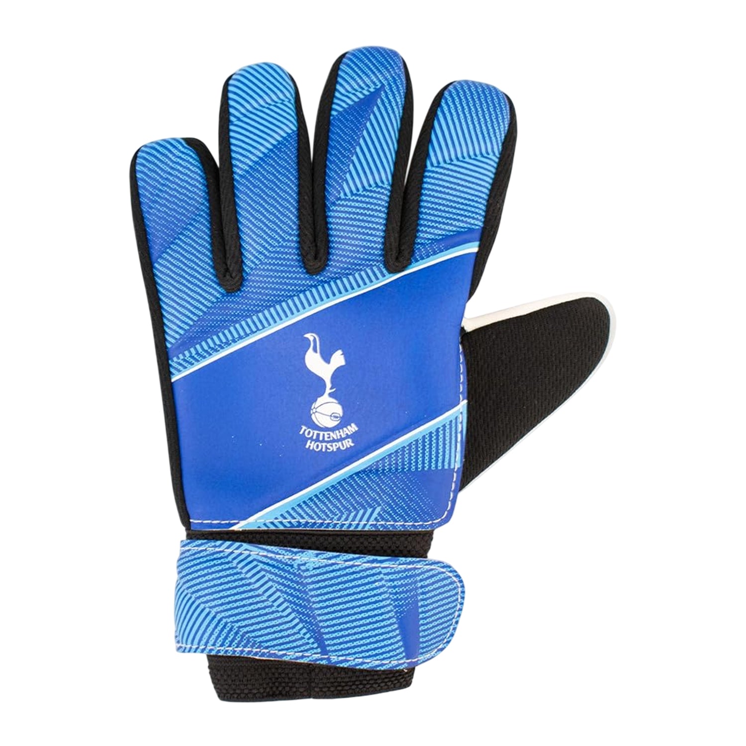White-Blue - Front - Team Childrens-Kids Fuse Tottenham Hotspur FC Touch Fastening Goalkeeper Gloves