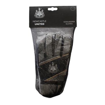 Black-White - Side - Team Childrens-Kids Fuse Newcastle United FC Touch Fastening Goalkeeper Gloves