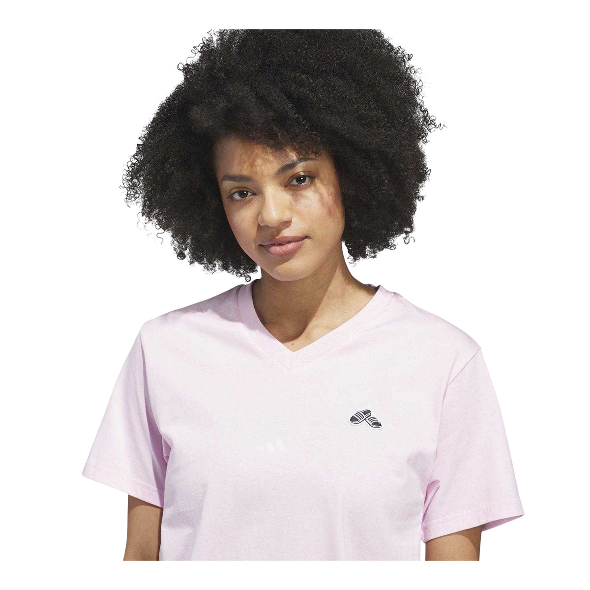 Pink - Lifestyle - Adidas Mens Slider V Neck T-Shirt