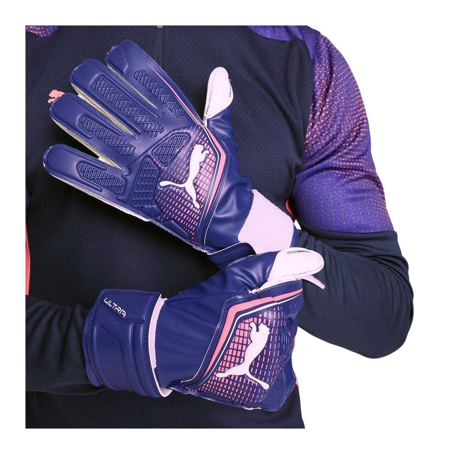 Blue-Sunset Glow - Side - Puma Childrens-Kids Ultra Match RC Goalkeeper Gloves