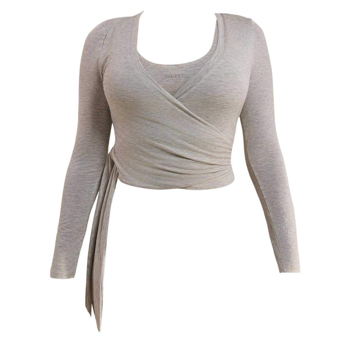 Grey - Front - Mars The Label Womens-Ladies Ballet Long-Sleeved Wrap Top