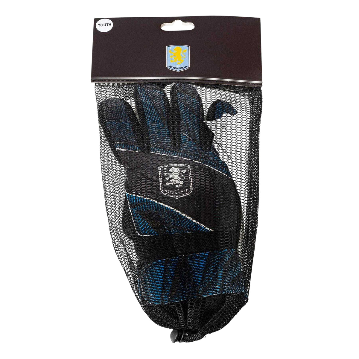 Claret Red-Sky Blue - Side - Team Childrens-Kids Fuse Aston Villa FC Football Goalkeeper Gloves