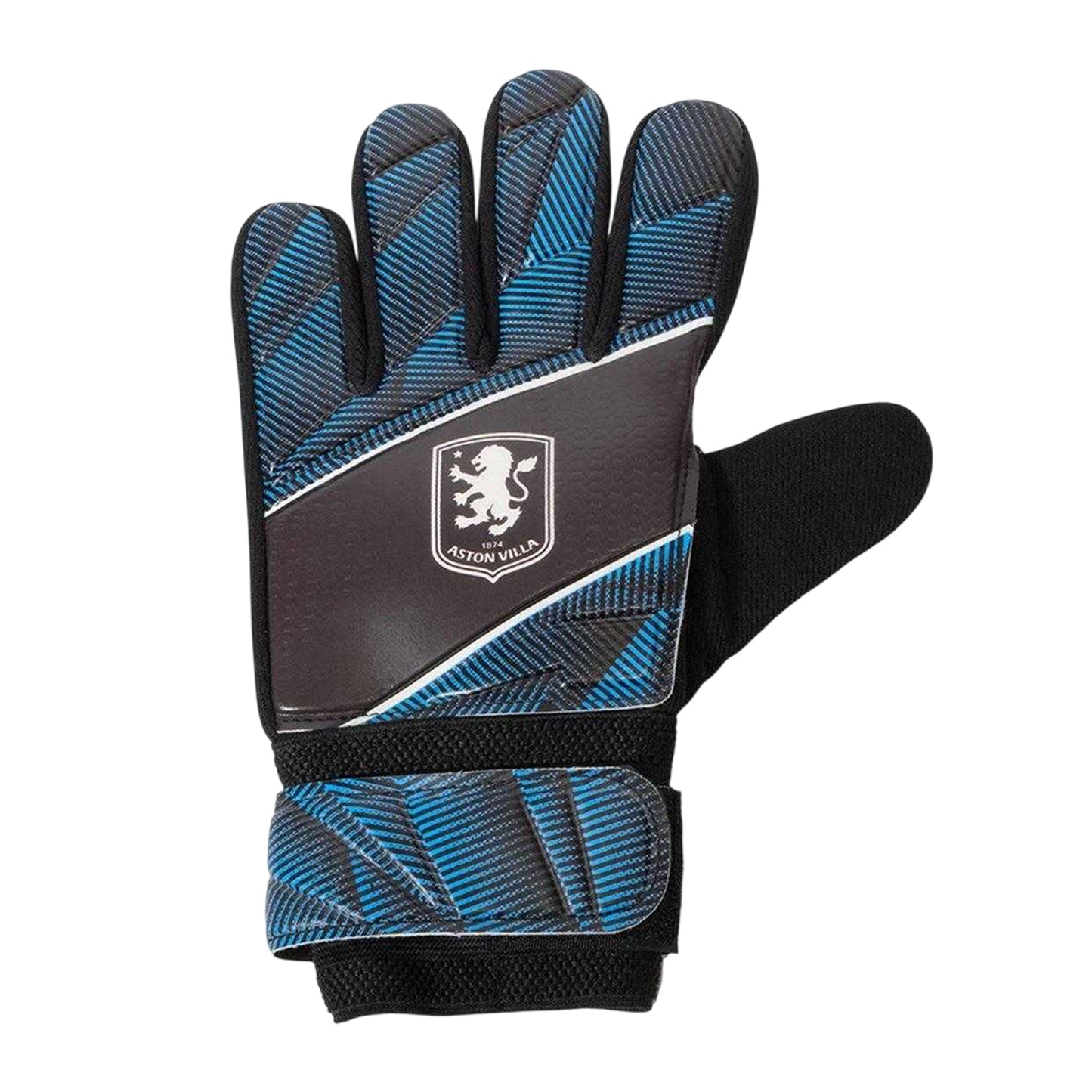 Claret Red-Sky Blue - Front - Team Childrens-Kids Fuse Aston Villa FC Football Goalkeeper Gloves