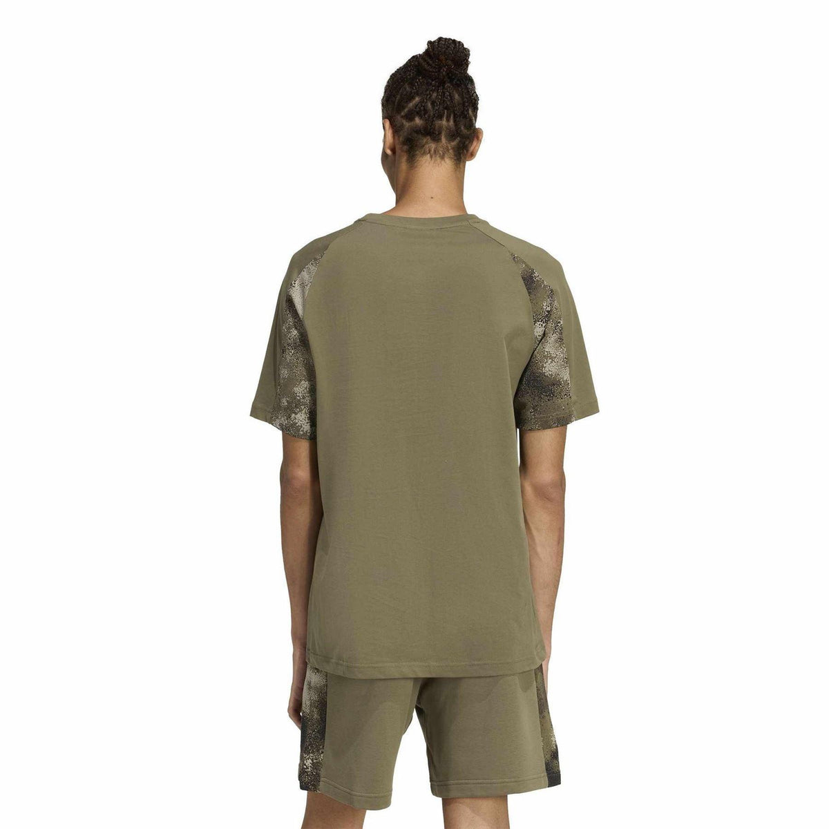Olive Strata - Back - Adidas Mens Camo T-Shirt