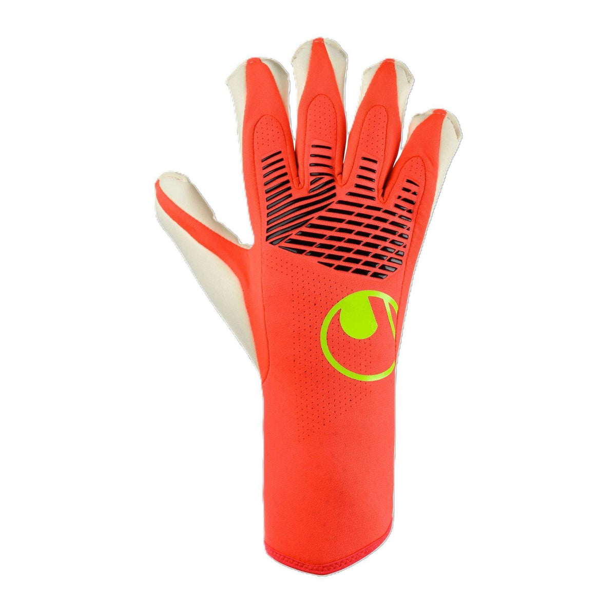 Fluorescent Red - Front - UHL Sport Unisex Adult Fangmaschine Gripped Goalkeeper Gloves