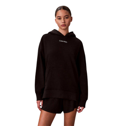 Black - Side - Calvin Klein Womens-Ladies Overhead Hoodie