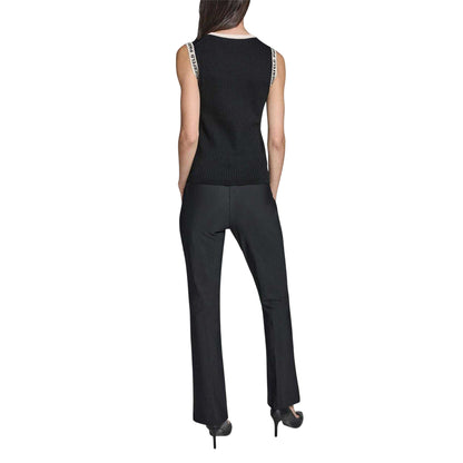 Black - Back - Karl Lagerfeld Womens-Ladies Knitted Tank Top