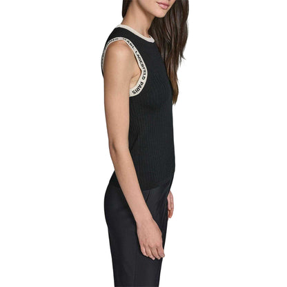 Black - Lifestyle - Karl Lagerfeld Womens-Ladies Knitted Tank Top